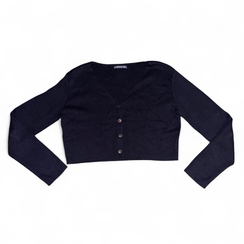Brandy Melville navy cropped v neck cardigan